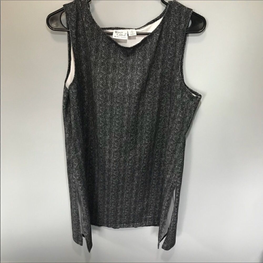 Renee Greenstein Sleeveless cotton gray XL blouse